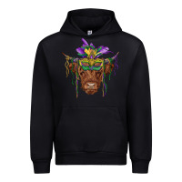 Black mardi gras mask highland cow Urban Hoodie - RanaPortraitStore
