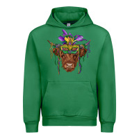 Emerald mardi gras mask highland cow Urban Hoodie - RanaPortraitStore