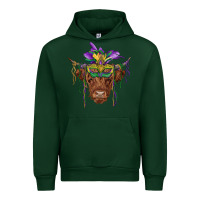 Forest Green mardi gras mask highland cow Urban Hoodie - RanaPortraitStore
