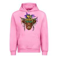 Fuchsia Pink mardi gras mask highland cow Urban Hoodie - RanaPortraitStore
