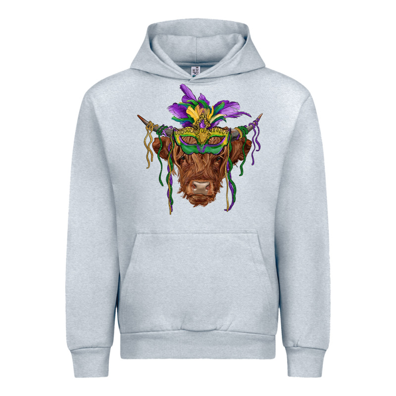Mardi Gras Mask Highland Cow Urban Hoodie by RanaPortraitStore | Teevron