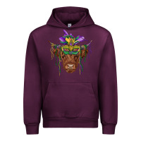 Mauve Wine mardi gras mask highland cow Urban Hoodie - RanaPortraitStore