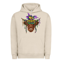Pigment French Oak mardi gras mask highland cow Urban Hoodie - RanaPortraitStore