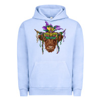 Pigment Grape Ice mardi gras mask highland cow Urban Hoodie - RanaPortraitStore
