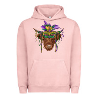 Pigment Salmon mardi gras mask highland cow Urban Hoodie - RanaPortraitStore