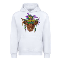 White mardi gras mask highland cow Urban Hoodie - RanaPortraitStore