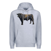 Heather Grey black angus bull Premium Hoodie - RanaPortraitStore
