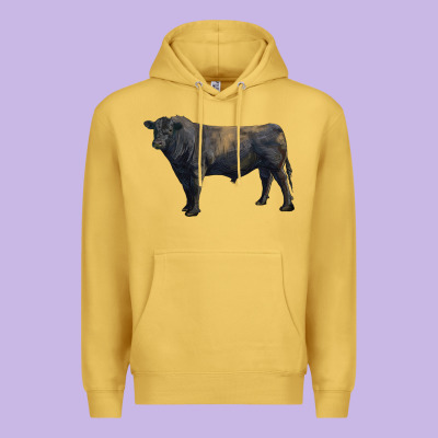 Black Angus Bull Premium Hoodie Designed By Ranaportraitstore
