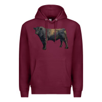 Burgundy black angus bull Premium Hoodie - RanaPortraitStore