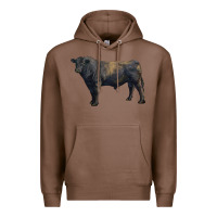 Chestnut black angus bull Premium Hoodie - RanaPortraitStore