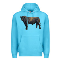 Ocean Blue black angus bull Premium Hoodie - RanaPortraitStore