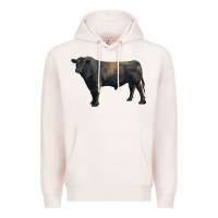 Pale Pink black angus bull Premium Hoodie - RanaPortraitStore