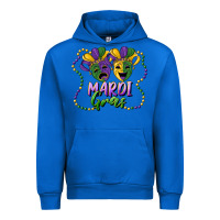 Cobalt mardi gras mask and beads Urban Hoodie - RanaPortraitStore