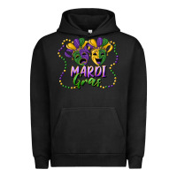 Pigment Black mardi gras mask and beads Urban Hoodie - RanaPortraitStore