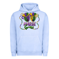 Pigment Grape Ice mardi gras mask and beads Urban Hoodie - RanaPortraitStore