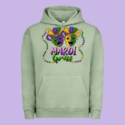 Mardi Gras Mask And Beads Urban Hoodie Designed By Ranaportraitstore