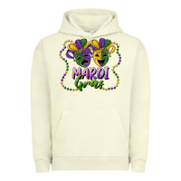 Pigment Pistachio mardi gras mask and beads Urban Hoodie - RanaPortraitStore