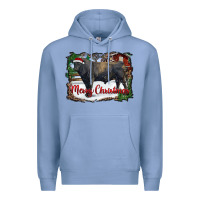 Colony Blue merry christmas black angus bull and farm Premium Hoodie - RanaPortraitStore