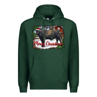 Sports Green merry christmas black angus bull and farm Premium Hoodie - RanaPortraitStore