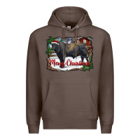 Coffee merry christmas black angus bull and farm Premium Hoodie - RanaPortraitStore