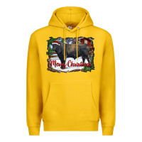 Lemon merry christmas black angus bull and farm Premium Hoodie - RanaPortraitStore