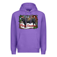 Purple merry christmas black angus bull and farm Premium Hoodie - RanaPortraitStore