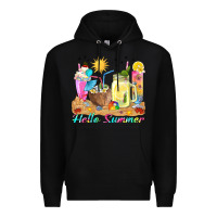 Black hello summer drinks Premium Hoodie - texasbilliewilder