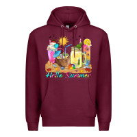 Burgundy hello summer drinks Premium Hoodie - texasbilliewilder