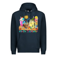 Navy hello summer drinks Premium Hoodie - texasbilliewilder