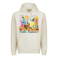 Oatmeal Heather hello summer drinks Premium Hoodie - texasbilliewilder