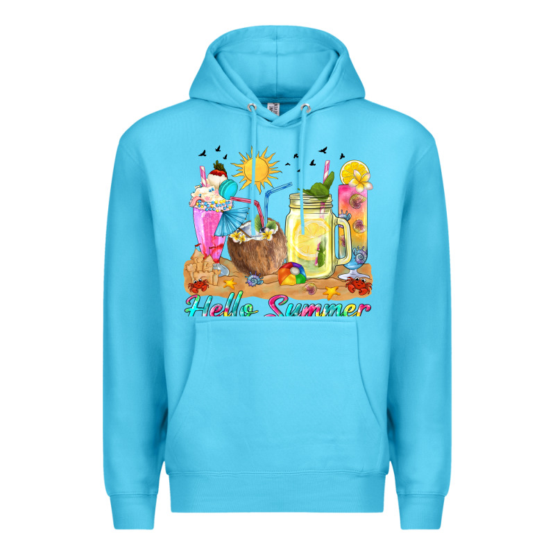 Hello Summer Drinks Premium Hoodie by texasbilliewilder | Teevron
