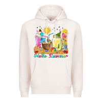 Pale Pink hello summer drinks Premium Hoodie - texasbilliewilder