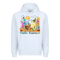 White hello summer drinks Premium Hoodie - texasbilliewilder