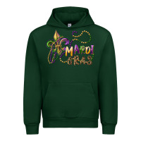 Forest Green mardi gras fleur de lis and beads Urban Hoodie - RanaPortraitStore