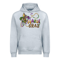 Heather Grey mardi gras fleur de lis and beads Urban Hoodie - RanaPortraitStore