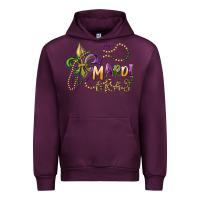 Mauve Wine mardi gras fleur de lis and beads Urban Hoodie - RanaPortraitStore