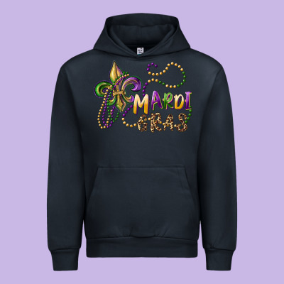 Mardi Gras Fleur De Lis And Beads Urban Hoodie Designed By Ranaportraitstore