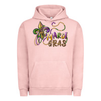 Pigment Salmon mardi gras fleur de lis and beads Urban Hoodie - RanaPortraitStore