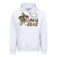 White mardi gras fleur de lis and beads Urban Hoodie - RanaPortraitStore
