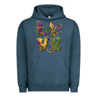 Pigment Midnight Navy love fleur de lis Urban Hoodie - RanaPortraitStore