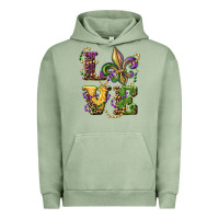 Pigment Oil Green love fleur de lis Urban Hoodie - RanaPortraitStore