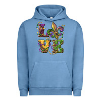 Pigment Pebble Blue love fleur de lis Urban Hoodie - RanaPortraitStore