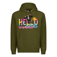 Army Green hello summer Premium Hoodie - texasbilliewilder