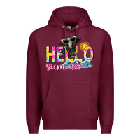 Burgundy hello summer Premium Hoodie - texasbilliewilder