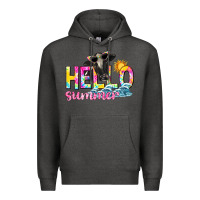 Charcoal Heather hello summer Premium Hoodie - texasbilliewilder