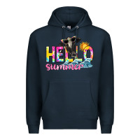 Navy hello summer Premium Hoodie - texasbilliewilder
