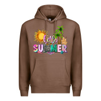 Chestnut hello summer with sun Premium Hoodie - texasbilliewilder