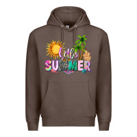 Coffee hello summer with sun Premium Hoodie - texasbilliewilder
