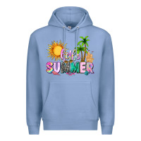 Colony Blue hello summer with sun Premium Hoodie - texasbilliewilder