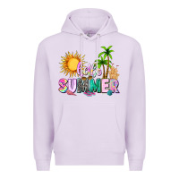 Lilac hello summer with sun Premium Hoodie - texasbilliewilder